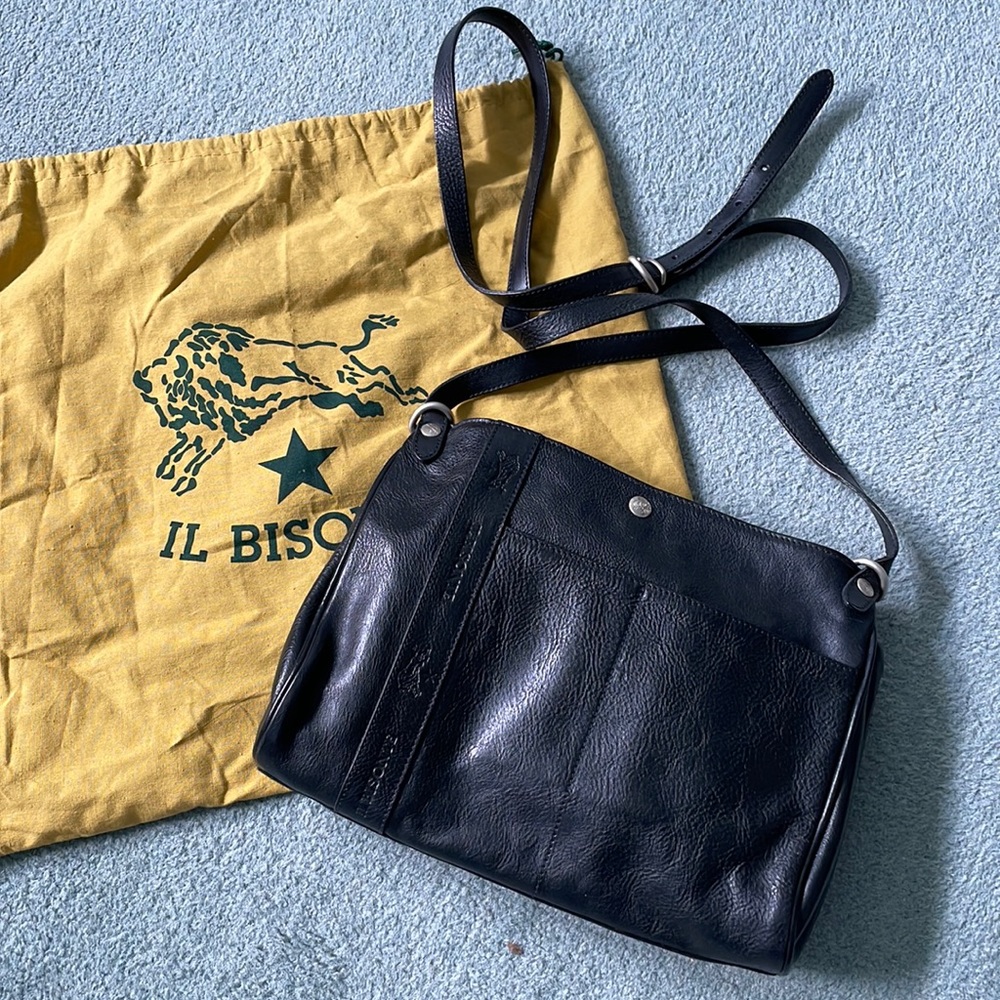 Il Bisonte black leather cross-body